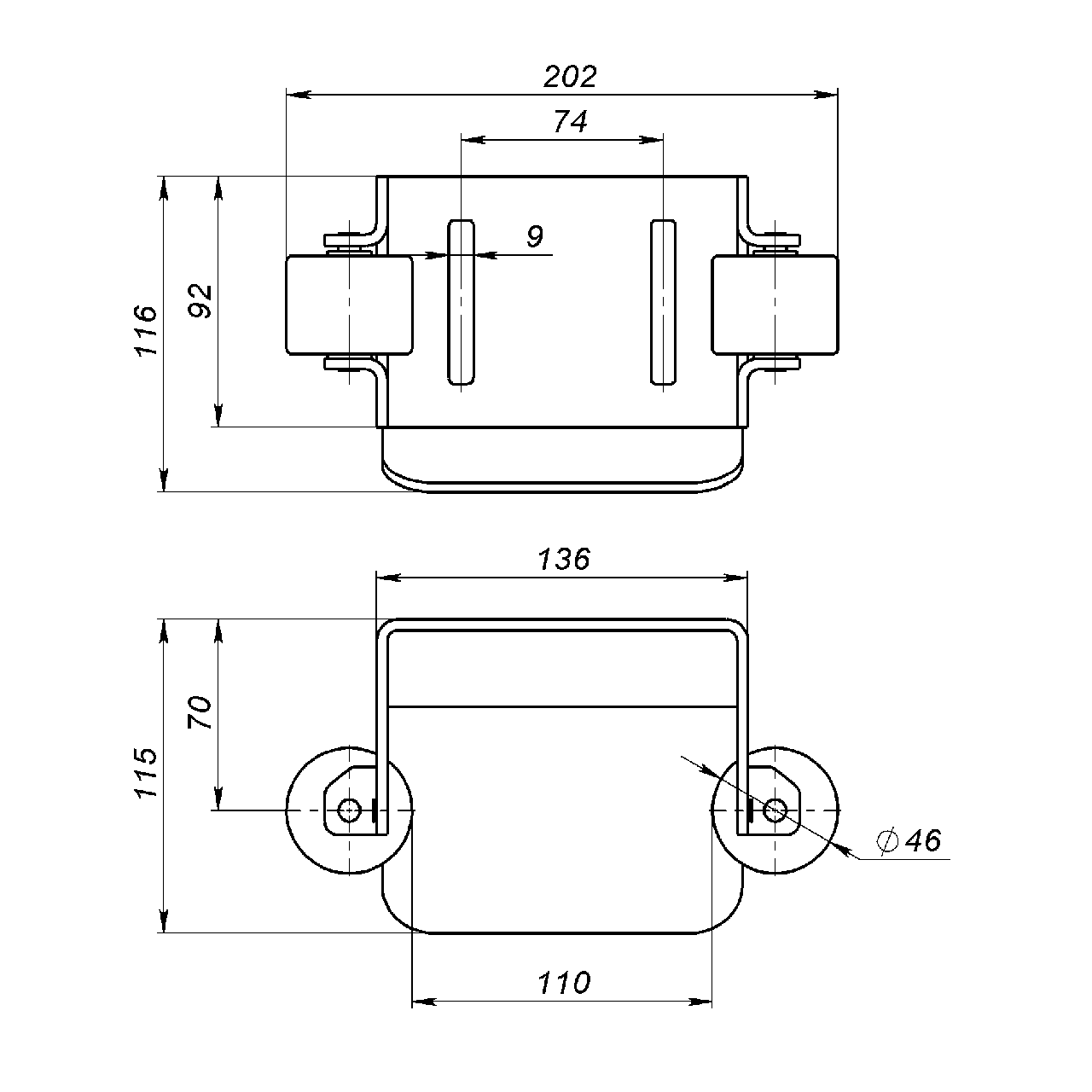 Уловлювач нижній Roll Grand 1С для воріт до 800 кг - фото 2