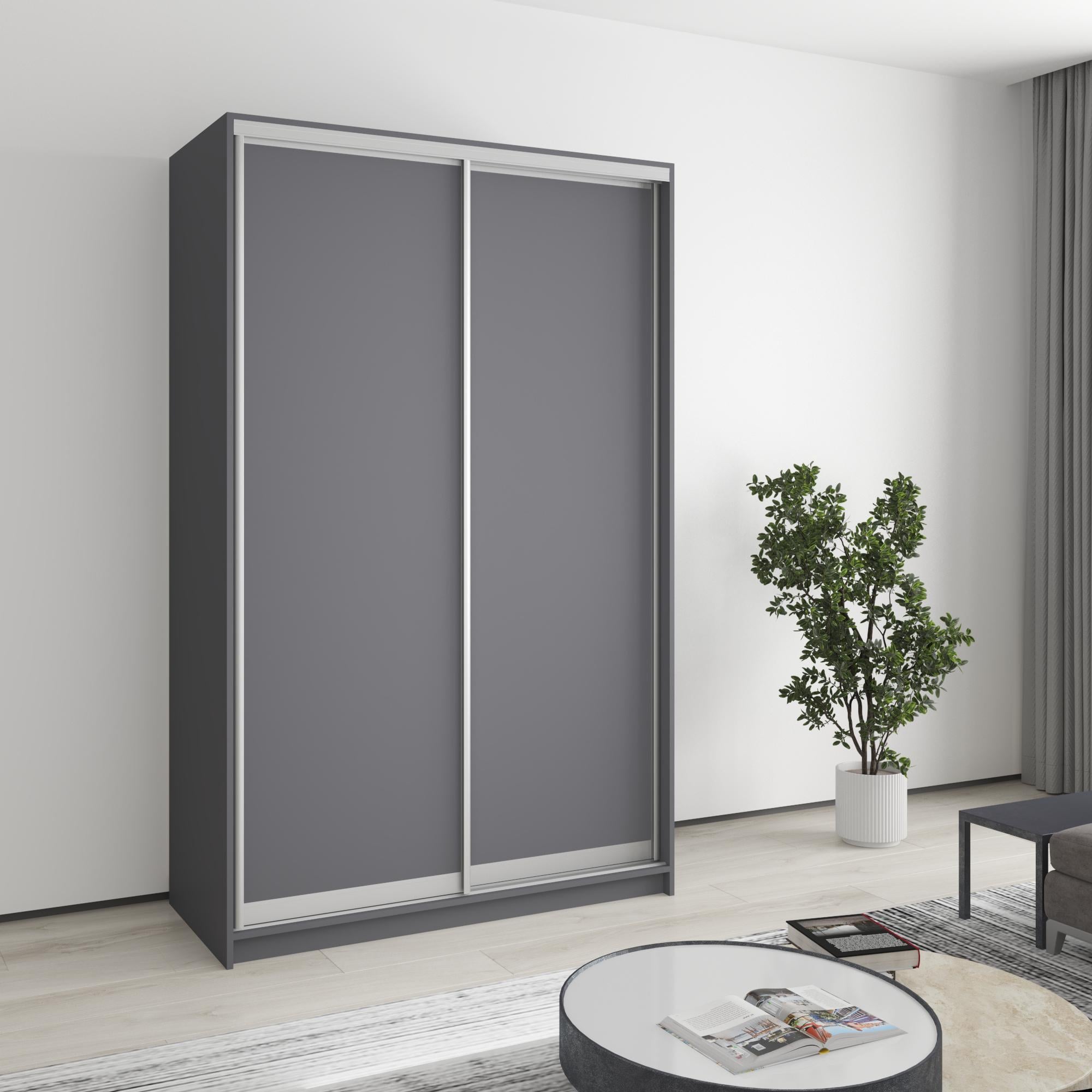 Шкаф-купе двухдверный MebelStar Стандарт AL 2 ДСП 130x60x210 см Антрацит (MBS-2309)