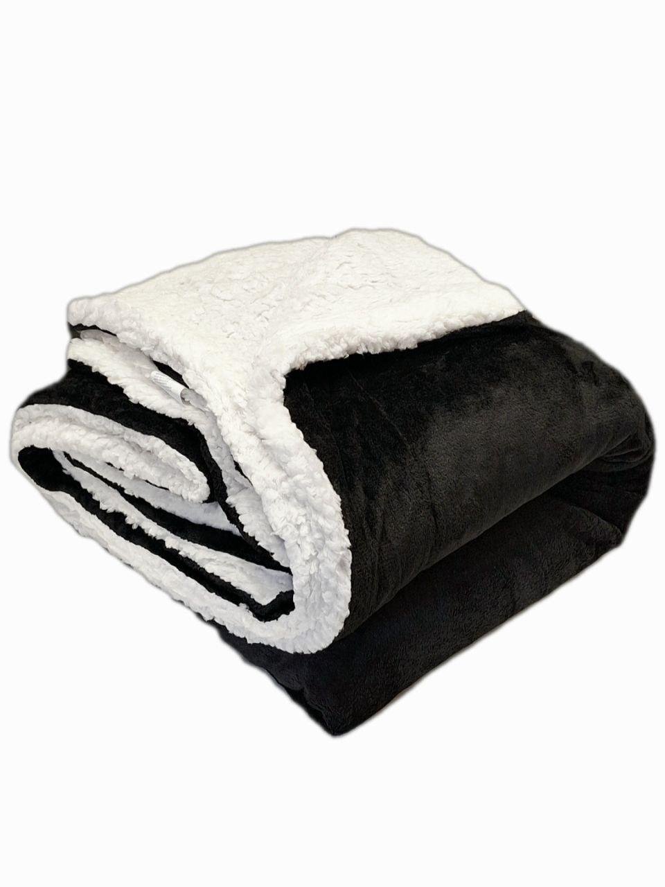 Плед двухсторонний на овчине MIULEE 150x200 см Черный с белым (1349) - фото 1 Плед двухсторонний на овчине MIULEE 150x200 см Черный с белым (1349) - фото 1