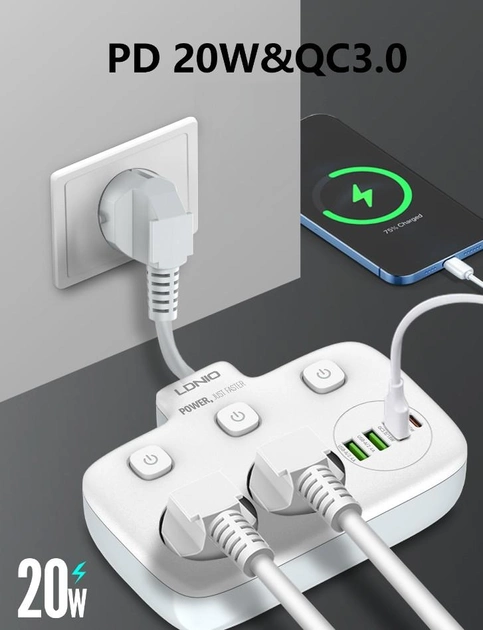 Фільтр мережевий SE2435 із захистом від перепадів напруги Білий - фото 2 Фільтр мережевий SE2435 із захистом від перепадів напруги Білий - фото 2