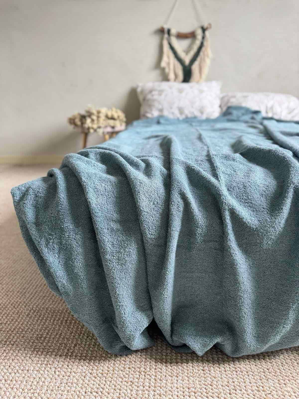 Простынь-покрывало махровое ZEINTEX MADEIRA хлопковое 150х220 см Бирюзовый (26970741) - фото 1