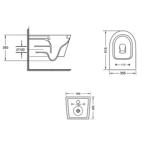 Комплект инсталляции Q-tap Nest/Swan QT16335179W45153 с унитазом кнопка Черный (176966) - фото 2