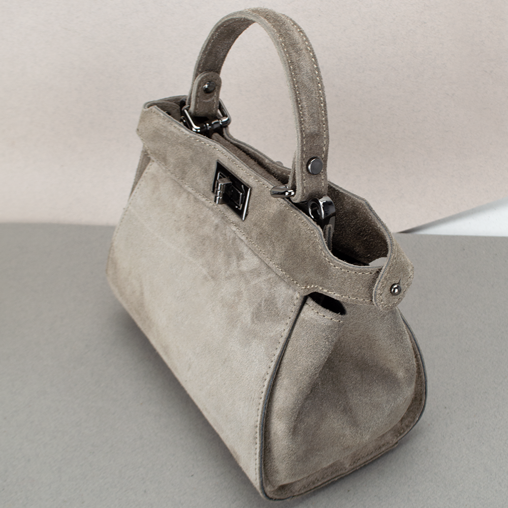 Сумка женская Virginia Conti 03736 замшевая на застежке Темный Тауп (2385384503) - фото 3