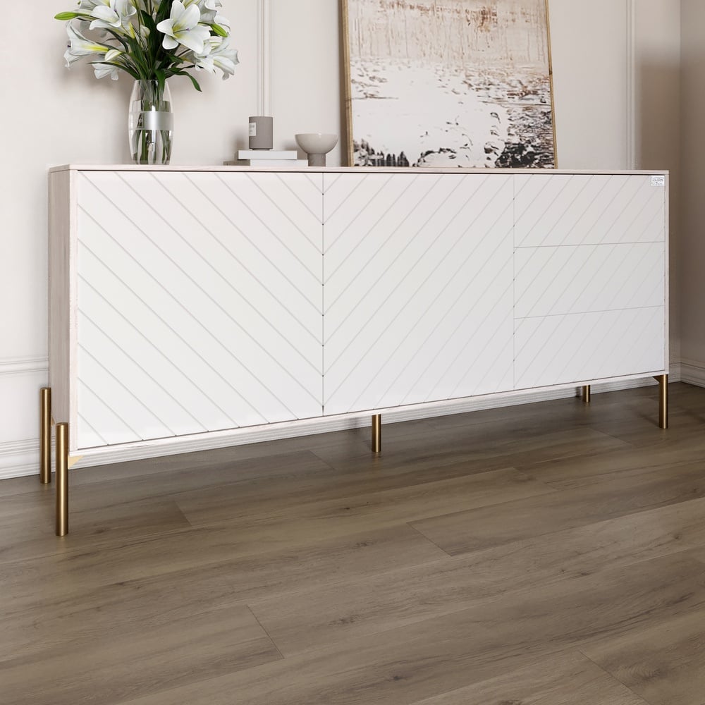 Комод Lion Амарант 158,5x39x77 см Самоа Дымчатый/Белый (LION-041952)