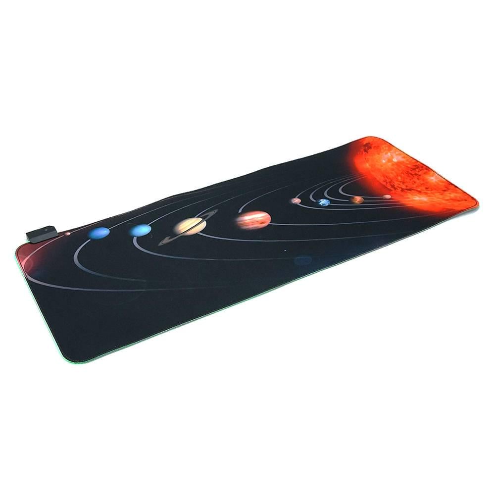 Килимок для миші Solar system тканинний з боковою прошивкою товщина 3 мм RGB підсвічування живлення USB 18 м 300х800 мм (36107)