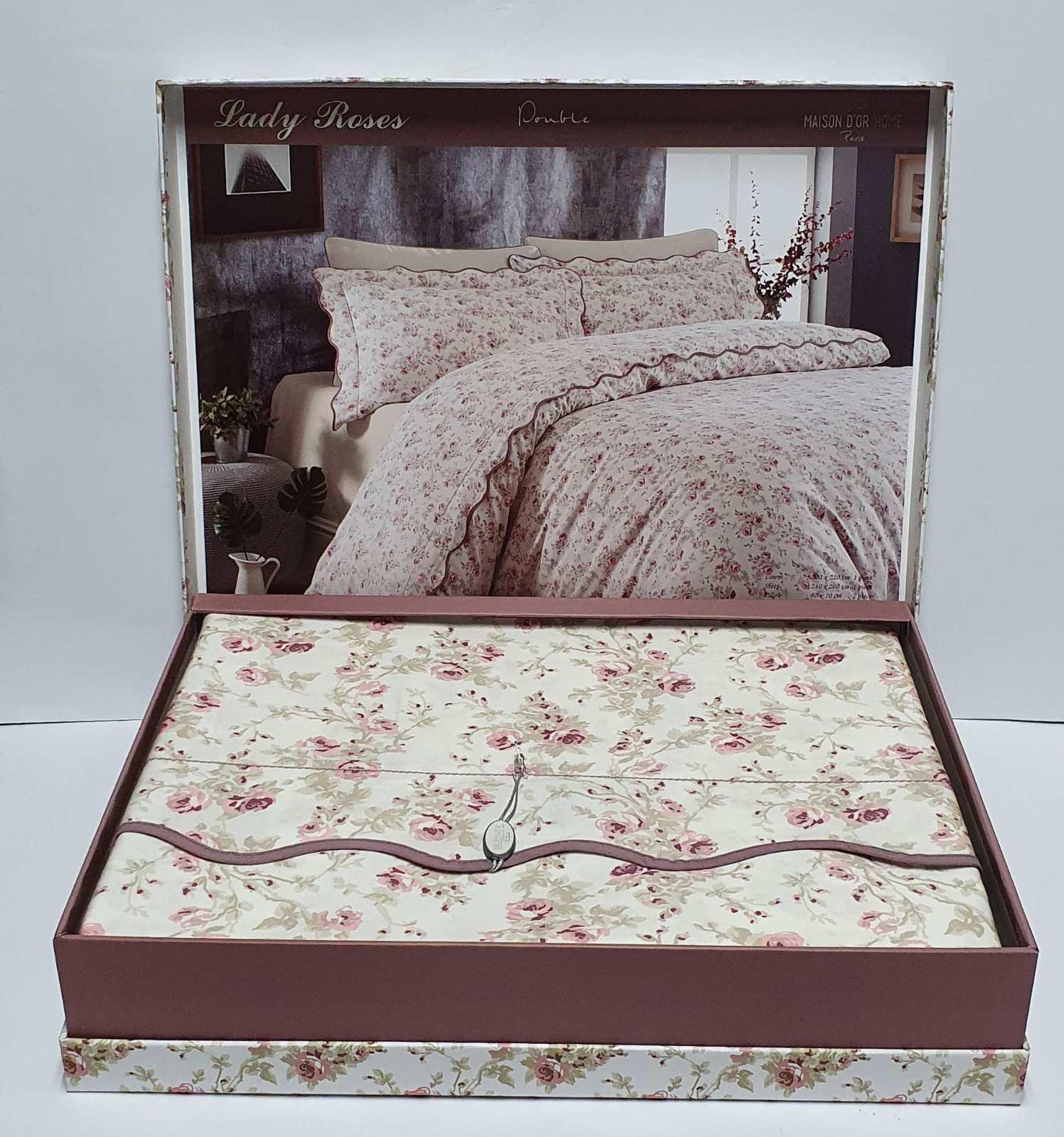 Комплект постельного белья Maison D'or Cатин 200х220 Lady Roses Beige (CN7073) Комплект постельного белья Maison D'or Cатин 200х220 Lady Roses Beige (CN7073)