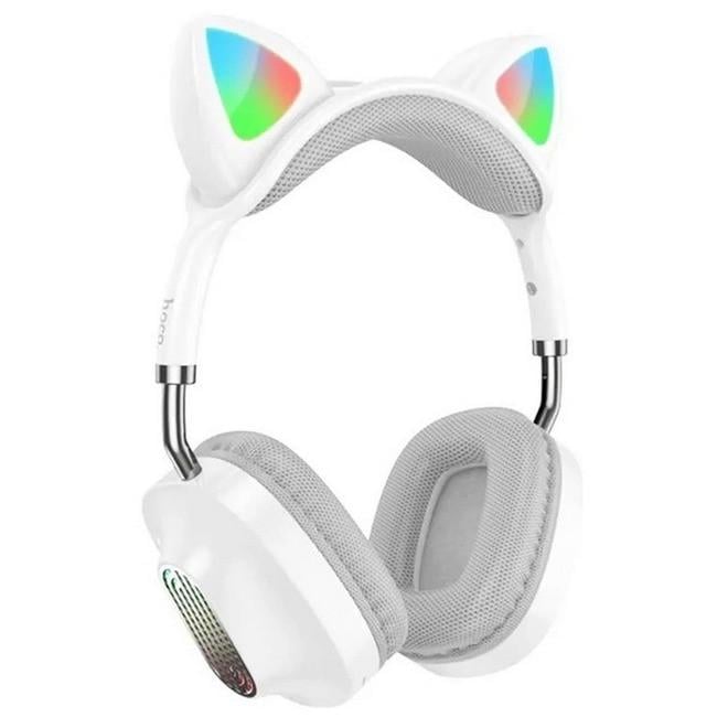 Навушники бездротові з вушками HOCO Skill cat ear BT headphones ESD13 White (019943) Навушники бездротові з вушками HOCO Skill cat ear BT headphones ESD13 White (019943)