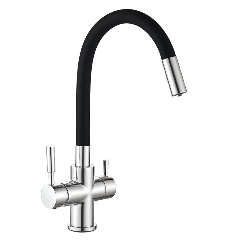 Змішувач кухонний на дві води MIXXUS Premium Hans 021 Reflector Black (MI5934)