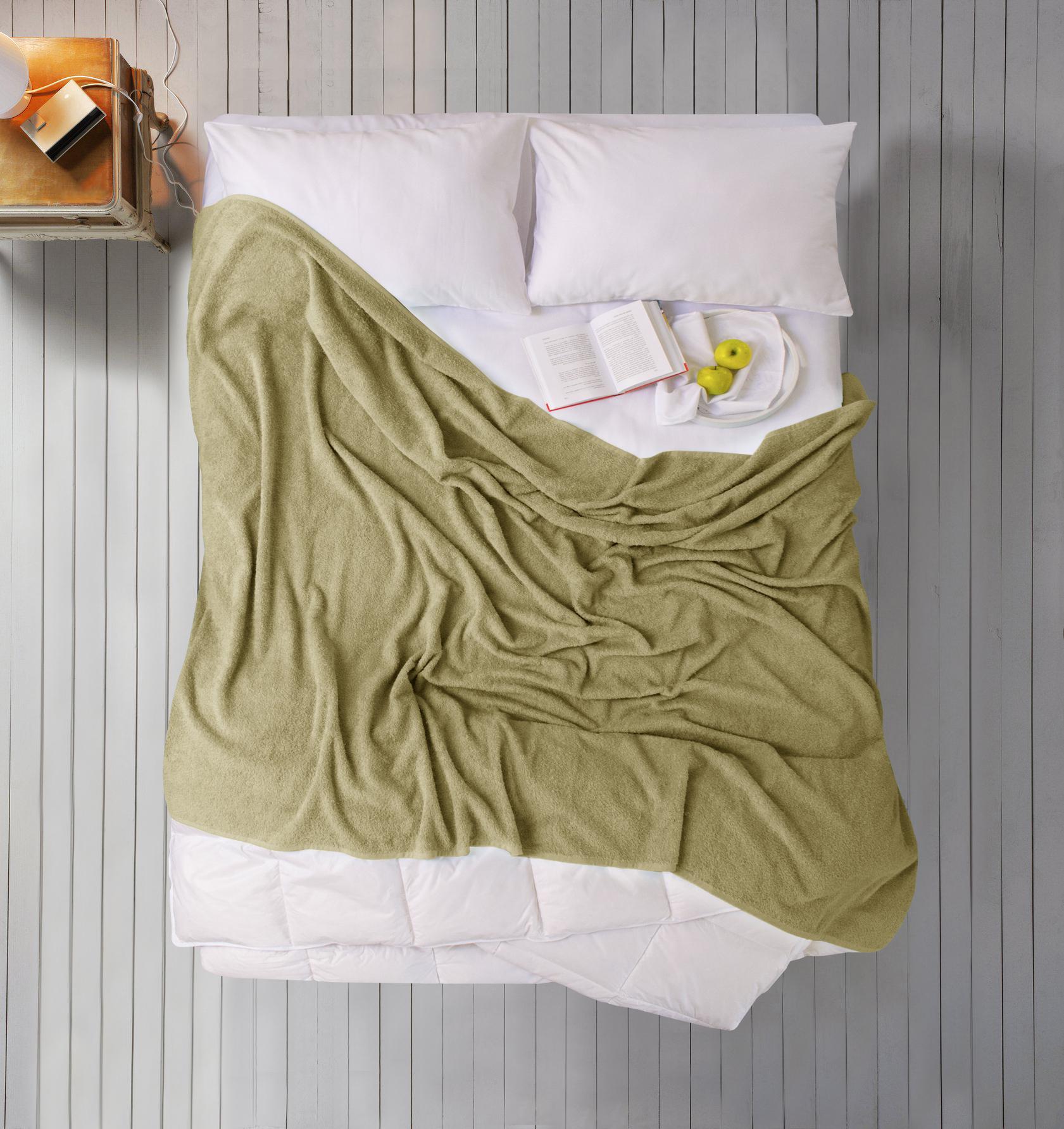 Простынь Iris Home махровая 190х220 см Green olive (11192725)