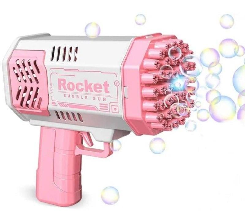 Пистолет-пушка пузырьковый Rocket Розово-белый
