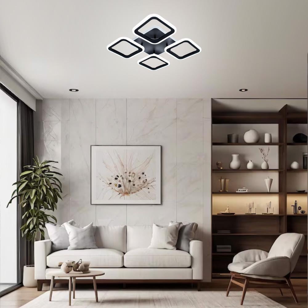 Люстра-смарт світлодіодна ESLLSE ROOM 70W 4S з підсвічуванням RGB 385×385×75 мм Чорний - фото 8 Люстра-смарт світлодіодна ESLLSE ROOM 70W 4S з підсвічуванням RGB 385×385×75 мм Чорний - фото 8