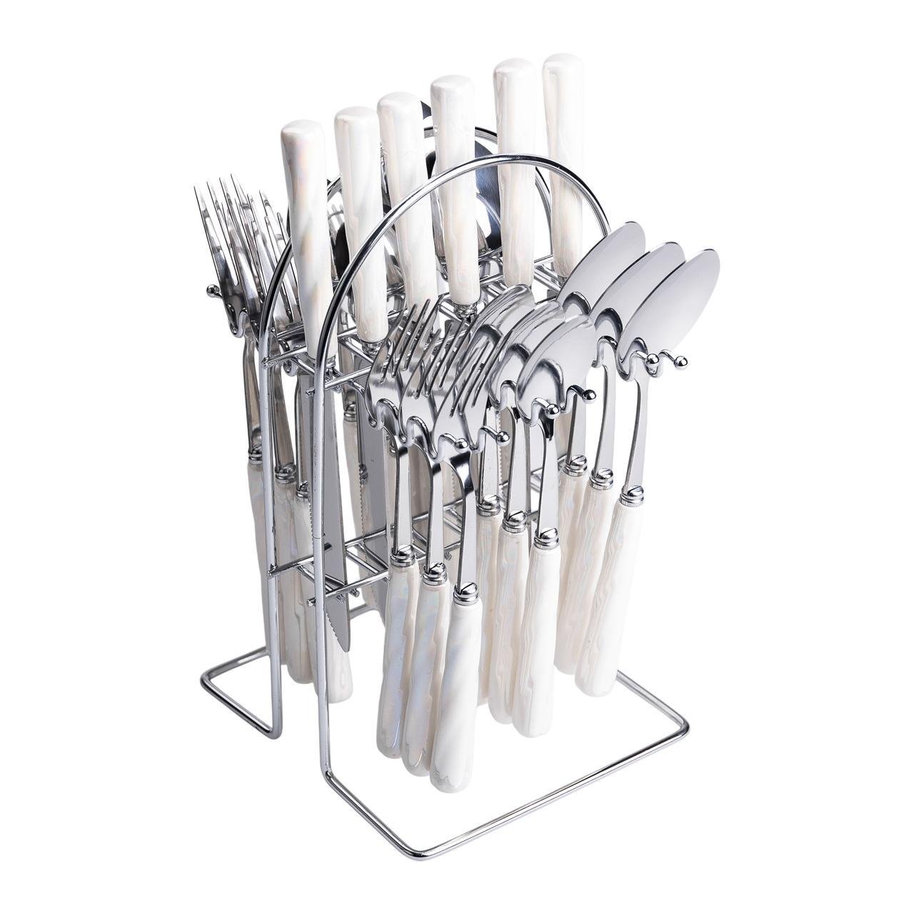 Набір столових приборів на підставці 24 пр. з керамічними ручками (HP-20-50) - фото 5