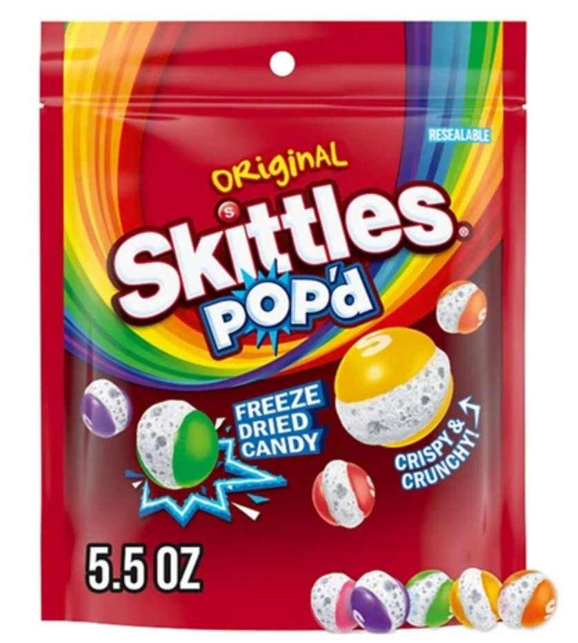 Конфеты Skittles Pop'd Freeze Dried Crispy Crunchy Candy 156 г (2586380616)