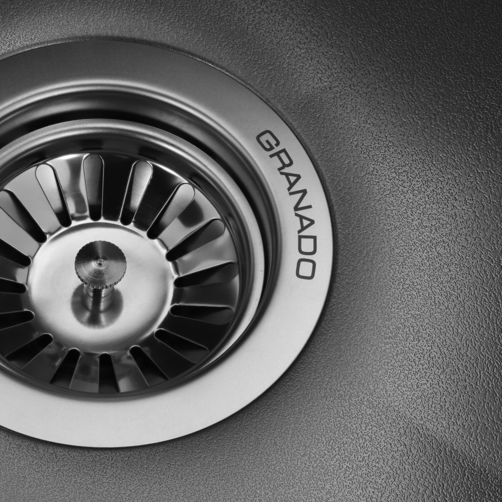 Мийка для кухні Granado Under top Max Steel S201 Textures 53х43х22 см Black - фото 5