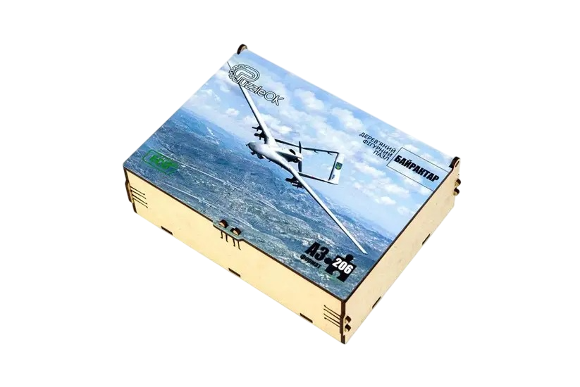 Пазлы фигурные PuzzleOK Байрактор из дерева на 140 эл. Разноцветный (150-98-PuzA3-01207)