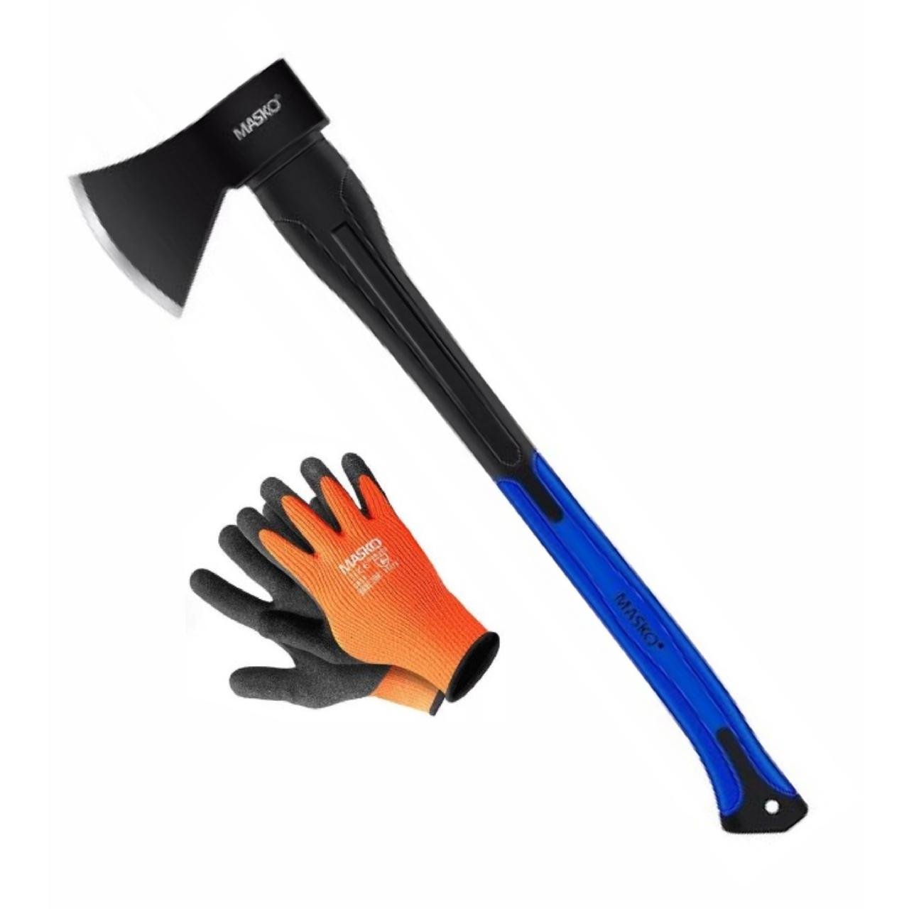 Топор универсальный MASKO с набором перчаток 800 г Черный/Синий