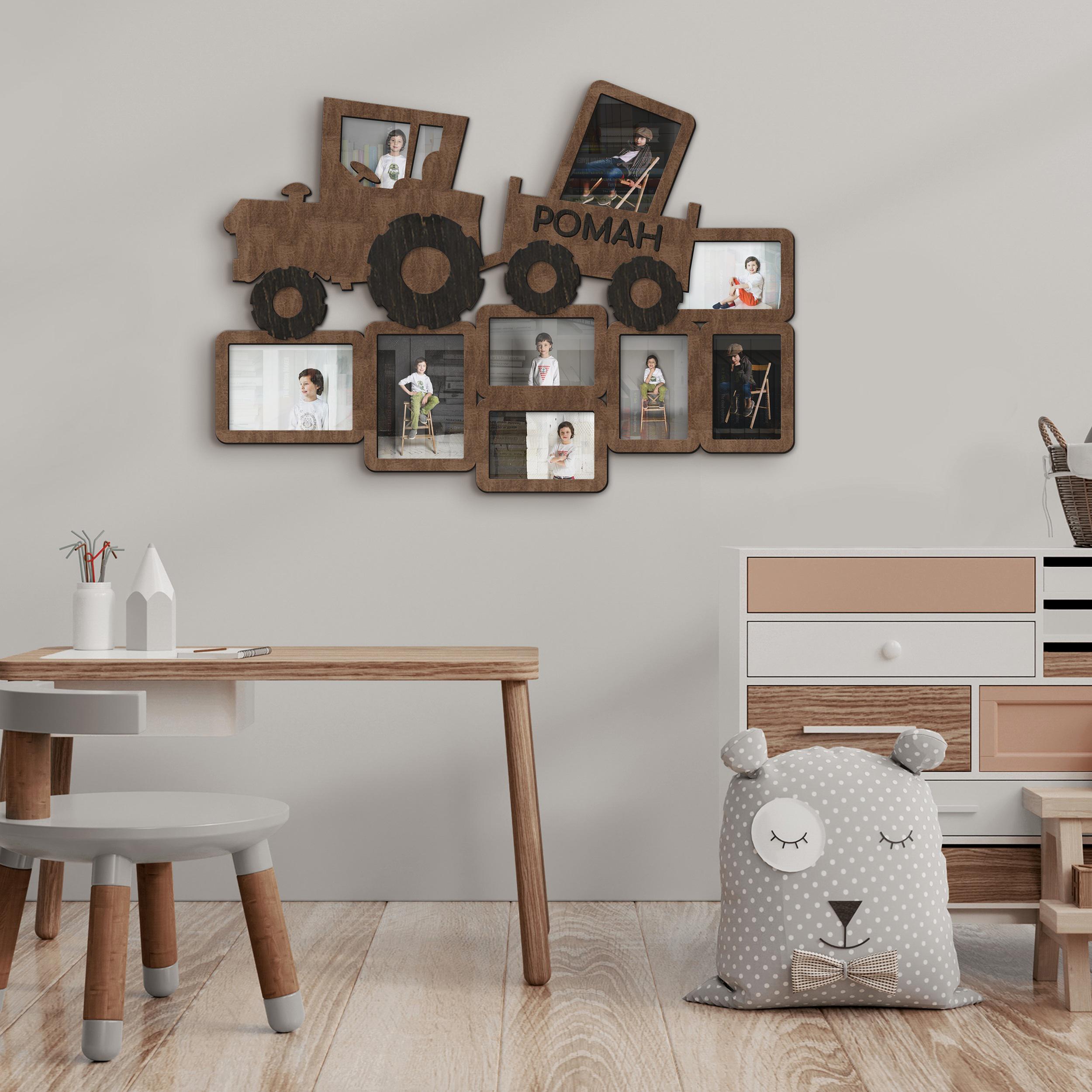 Фоторамка-колаж The Frame Depot у формі трактора з нанесенням імені на 9 фото Темно-коричневий (tractor_collage-5) - фото 3 Фоторамка-колаж The Frame Depot у формі трактора з нанесенням імені на 9 фото Темно-коричневий (tractor_collage-5) - фото 3