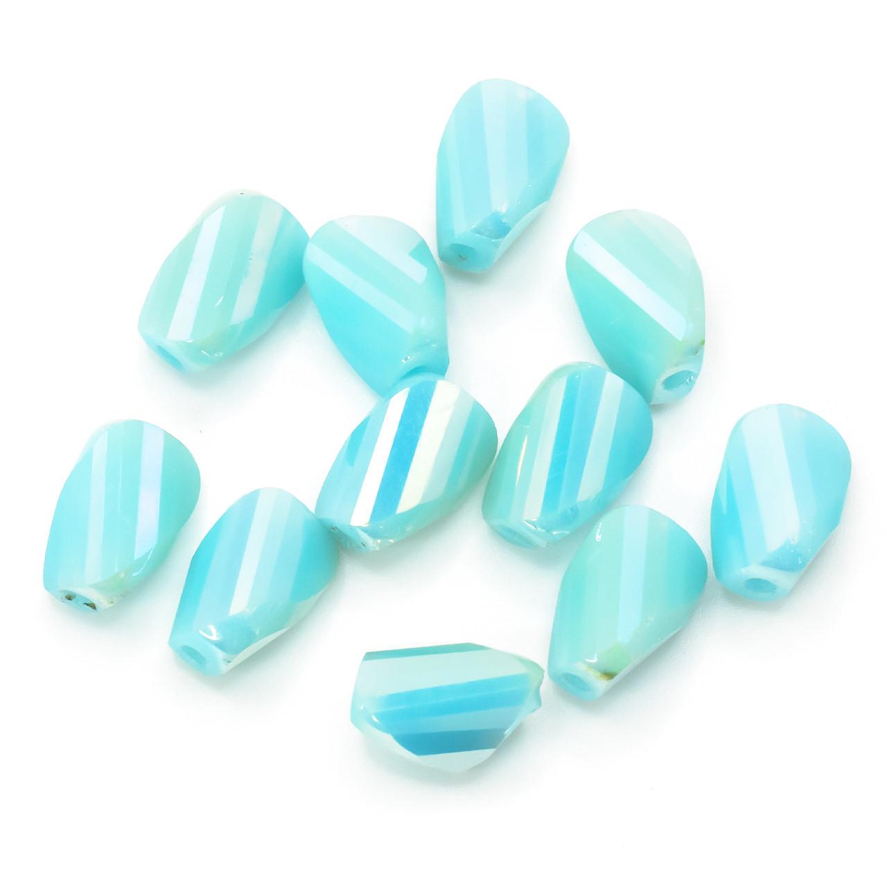 Бусины Хрусталь спираль АВ 4х9 мм в уп. 10 шт. Голубой (БС0409р71)