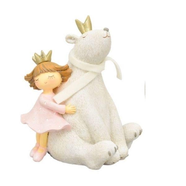 Новорічна фігурка Exner Дівчинка та ведмідь 12,5x12,5x17 см