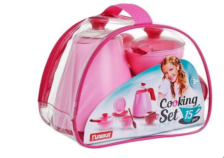 Игровой набор посуды ЮНИКА Cooking Set 15 пр. Розовый (IG-173-N-58)