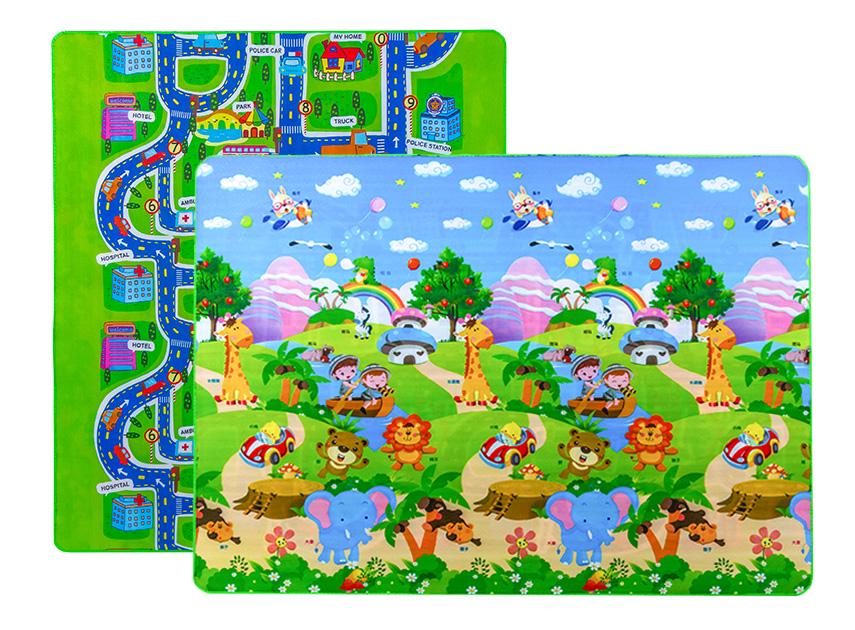 Развивающий коврик детский двухсторонний Город 61/Поляна 26 200x180x0,5 см (1724984602)