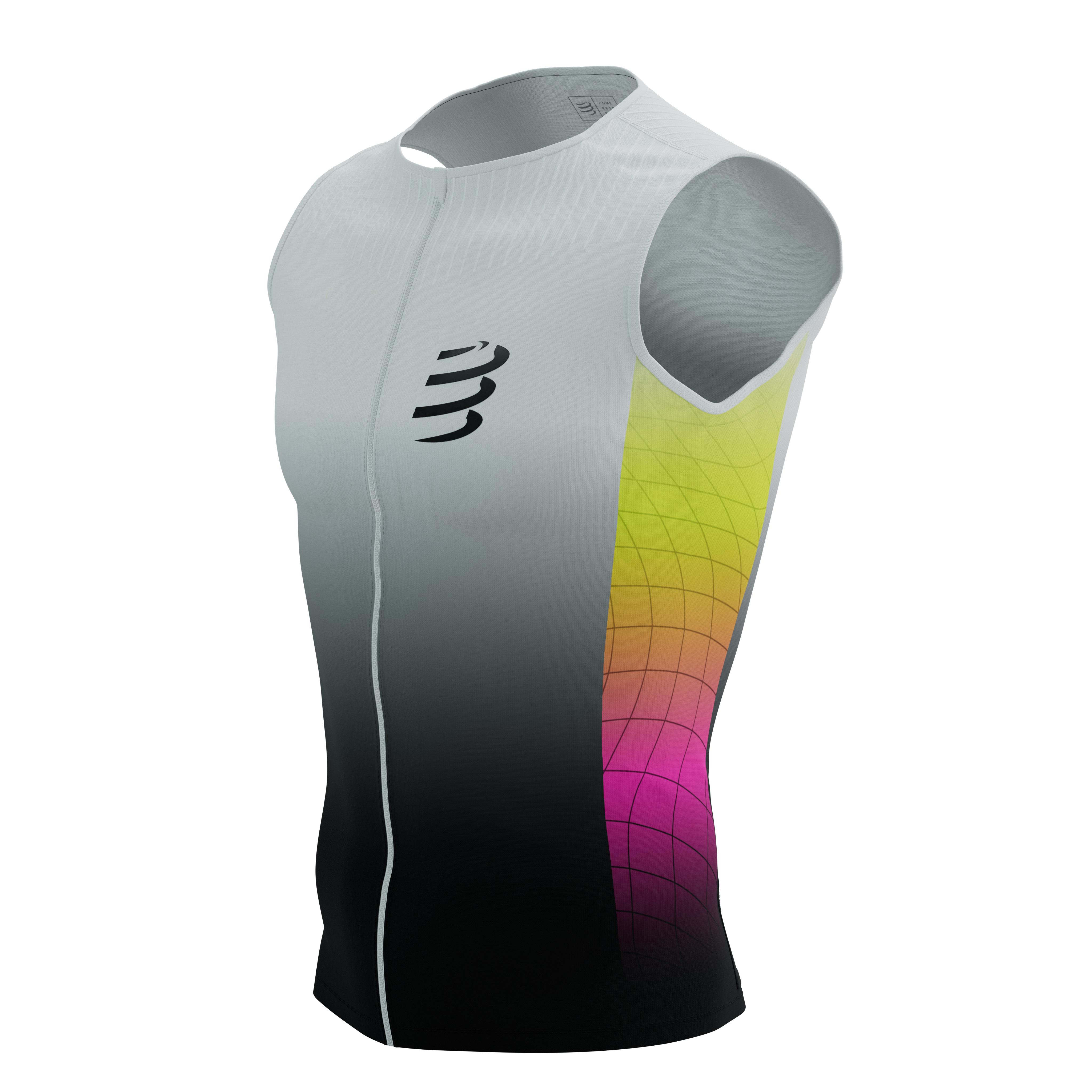 Спортивная майка мужская Compressport Tri Postural Aero Tank Top M Safe Yellow/Neo Pink