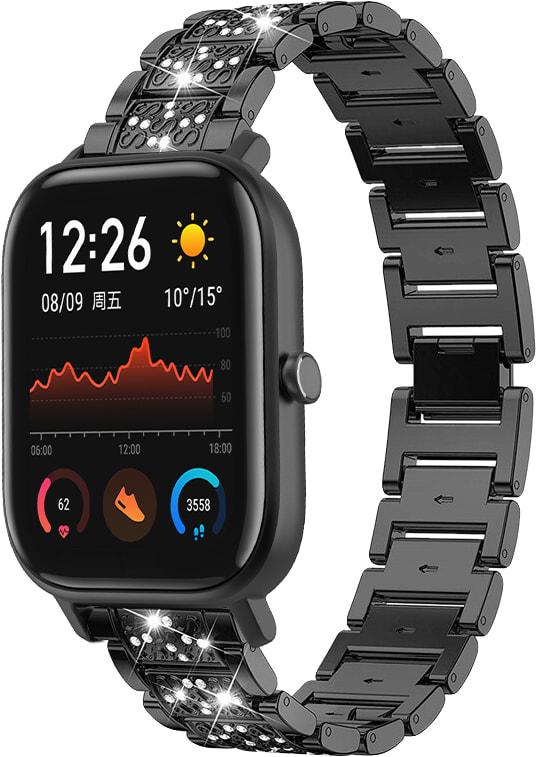 Браслет металлический Glam для Amazfit GTS Black (32805-2B)