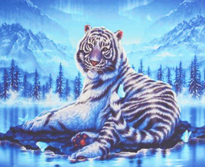 Картина за номерами TK Group 31689 30 Білий тигр 40х30 см (121718)