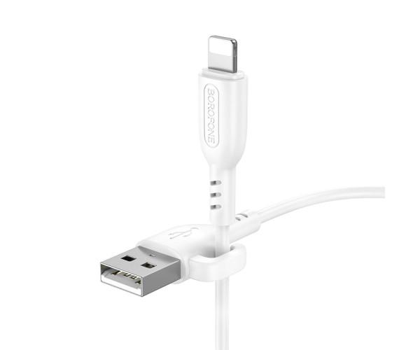 Кабель USB Borofone BX91 Lightning 24A 1 м White Кабель USB Borofone BX91 Lightning 24A 1 м White