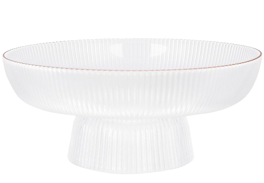 Фруктовница стеклянная BonaDi Scandi на ножке 20 см Белый (992-048)