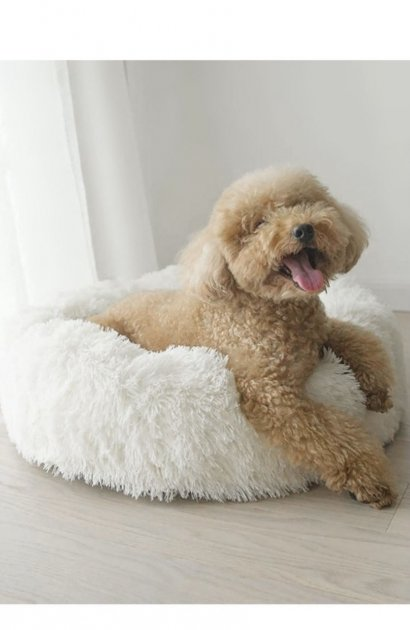 Лежак лежанка для котів та собак Incor 100 см Біле штучне хутро - фото 4 Лежак лежанка для котів та собак Incor 100 см Біле штучне хутро - фото 4