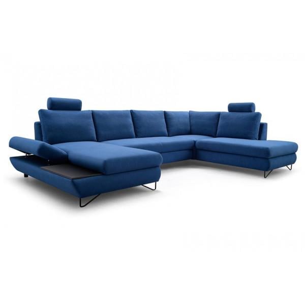 Диван кутовий розкладний Perfect Home Loft III з натурального дерева/ДСП/тканини Mono 241 Синій (49702) - фото 1 Диван кутовий розкладний Perfect Home Loft III з натурального дерева/ДСП/тканини Mono 241 Синій (49702) - фото 1