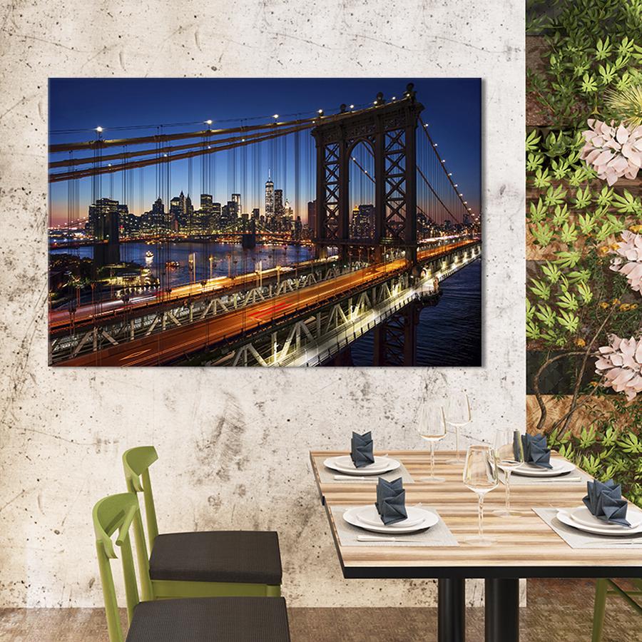 Настінний декор картина на холсті для інтер’єру На Бруклінському мості 51x34 см (347-1)