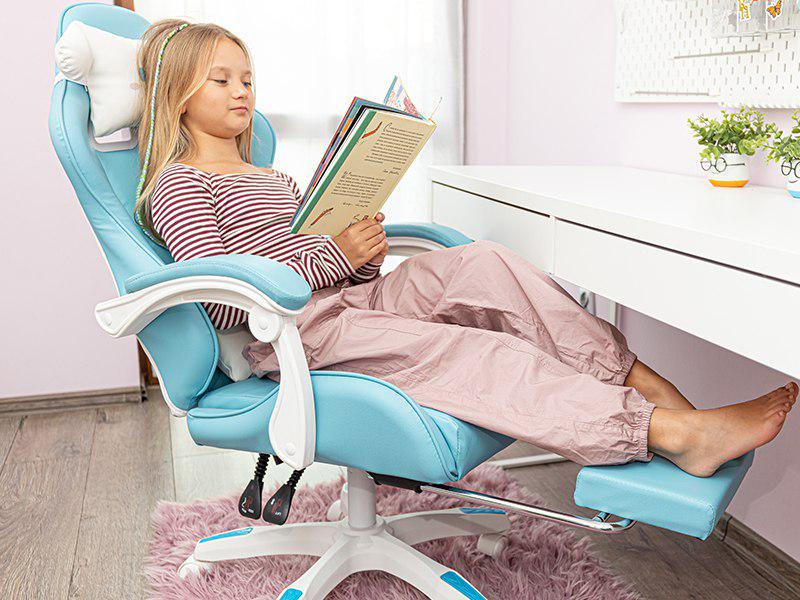 Крісло геймерське дитяче G893 з подушками та підставкою для ніг Синій (24096887) - фото 3 Крісло геймерське дитяче G893 з подушками та підставкою для ніг Синій (24096887) - фото 3