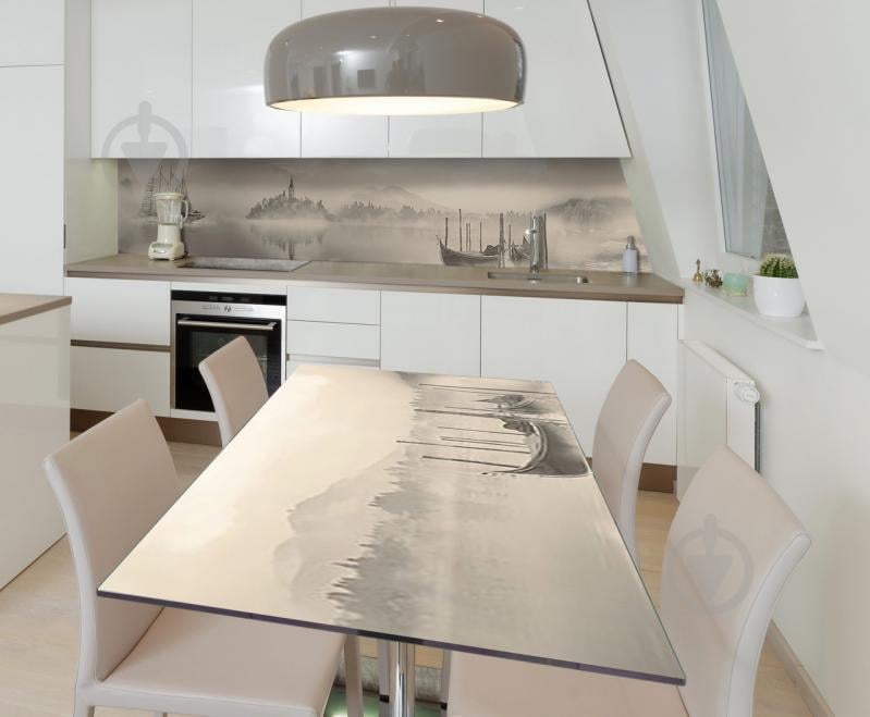 Наклейка виниловая на стол Zatarga  "Пристань в тумане" 650х1200 мм