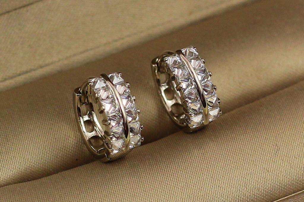 Серьги кольца Xuping Jewelry Канва 1,2 см Серебристый (2189662338)