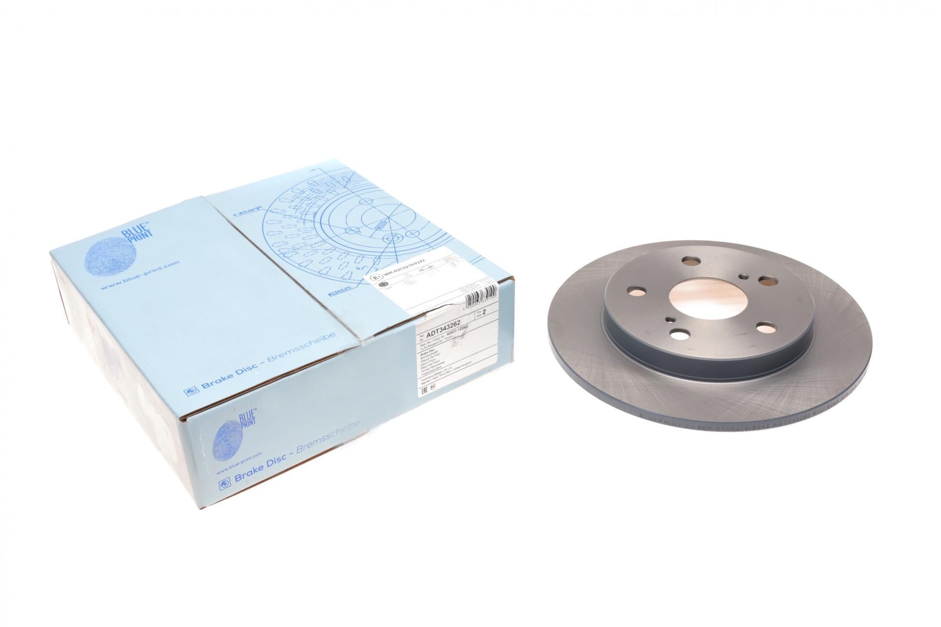 Диск тормозной задний BLUE PRINT Toyota Auris/Corolla 06-259x9 мм (ADT343262 BLUE PRINT)