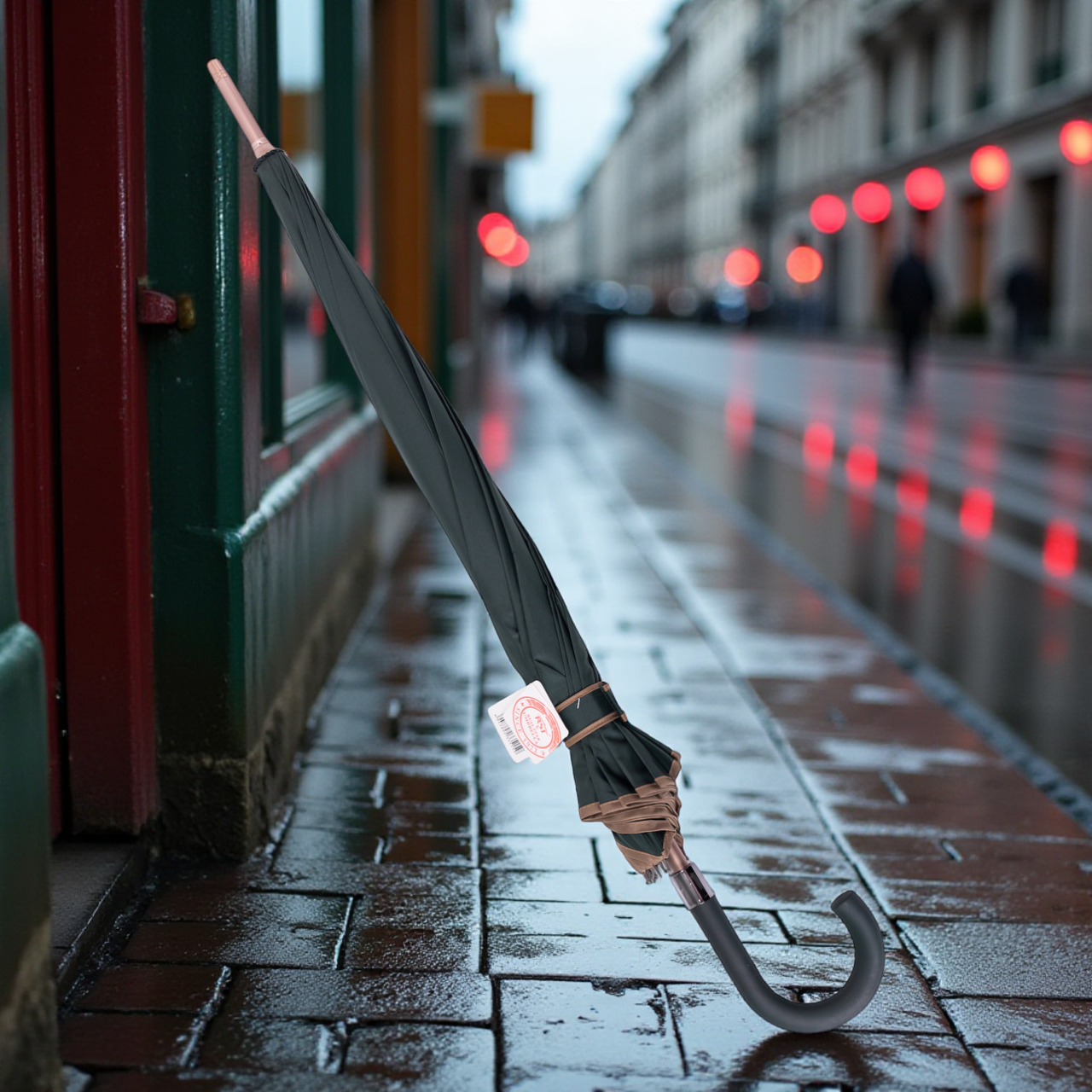 Зонт трость складной полуавтомат купол на 12 спиц d 120 см Зеленый (HP-23-16GR) - фото 2