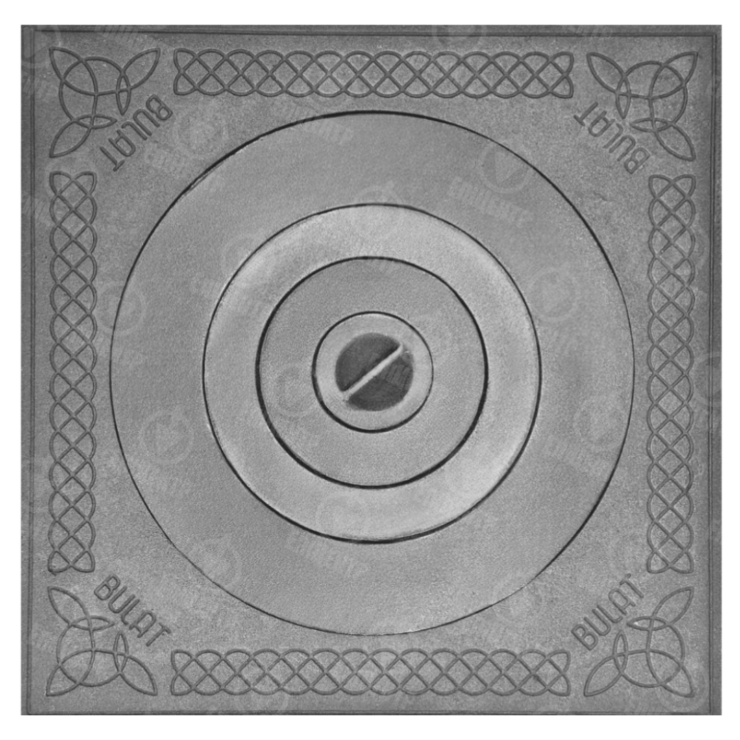 Плита чугунная для печи одноконфорочная с узором Булат 550х550 мм