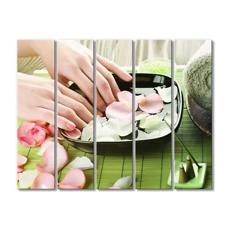 Картина модульная Ванночка для рук 5 модулей 80x120 см