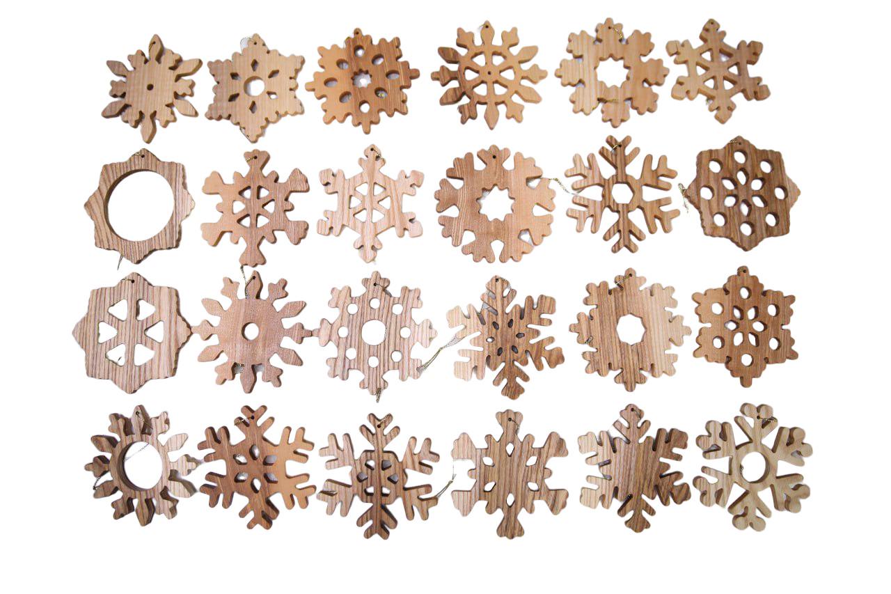 Украшения новогодние Снежинки десны D11 x 0.8 см 24 шт. (WD-200.2)