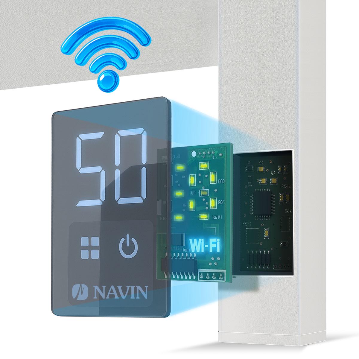 Рушникосушарка електрична NAVIN Авангард Sensor з Wi-Fi правобічна з таймером 480х1200 мм Білий (S12-028055-4812) - фото 5 Рушникосушарка електрична NAVIN Авангард Sensor з Wi-Fi правобічна з таймером 480х1200 мм Білий (S12-028055-4812) - фото 5