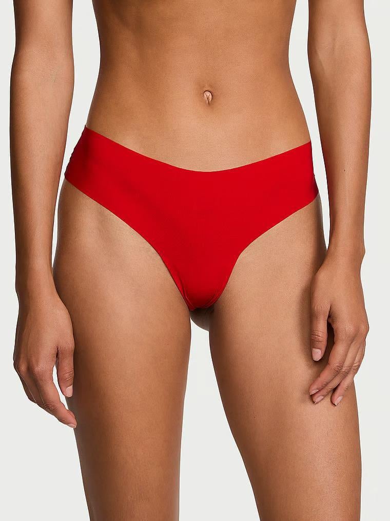 Трусики стринги Victoria's Secret No-Show Lace-Back Thong Panty S Красный (26930734)