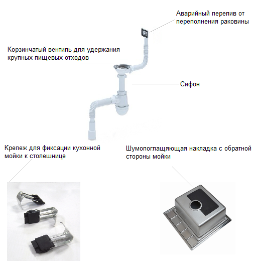 Кухонная мойка Aquamarin TRION 580-40 DurAlum Сатин и смеситель - фото 8