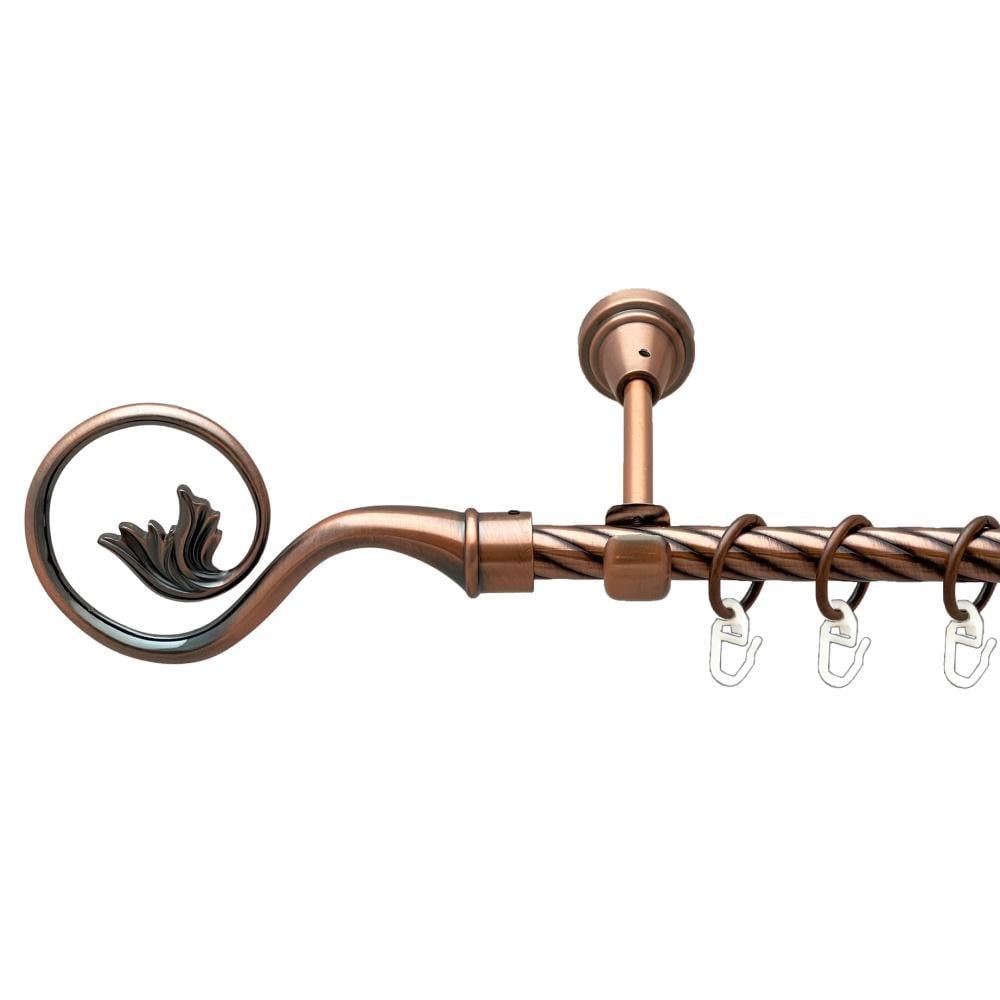 Карниз металлический Orvit Ника однорядный открытый/скрученная труба/кольцо металлическое Медь 16 мм 240 см (00-00025194)