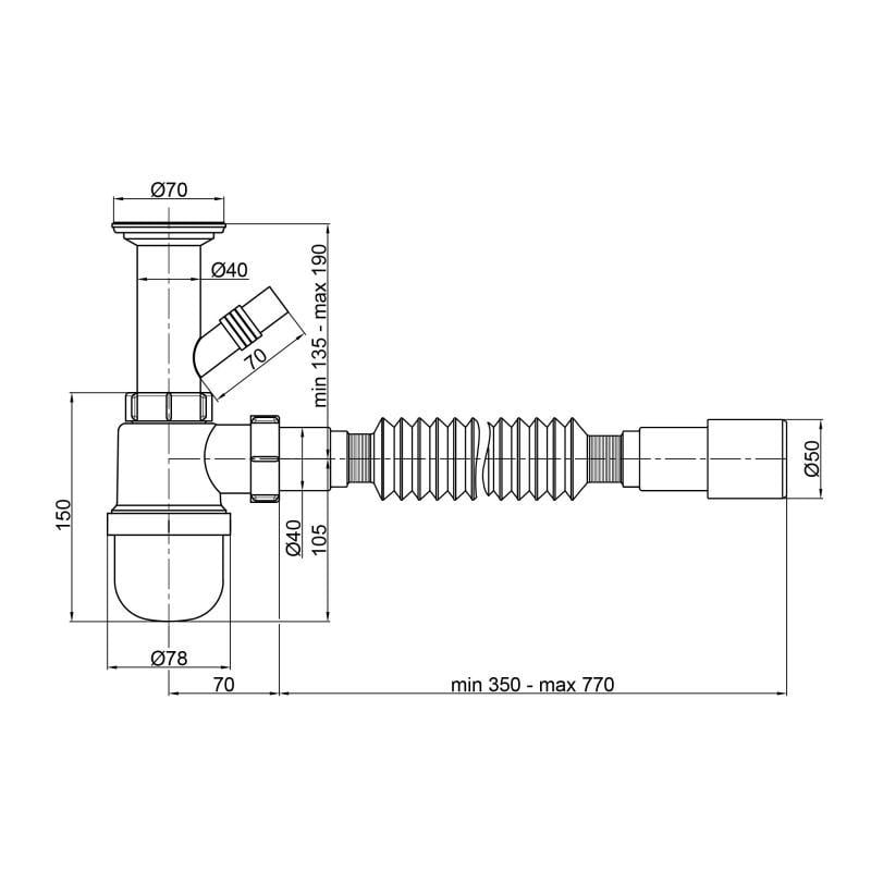 Сифон для раковини Lidz WHI 60 06 Y002 00 (VRM00042762) - фото 2