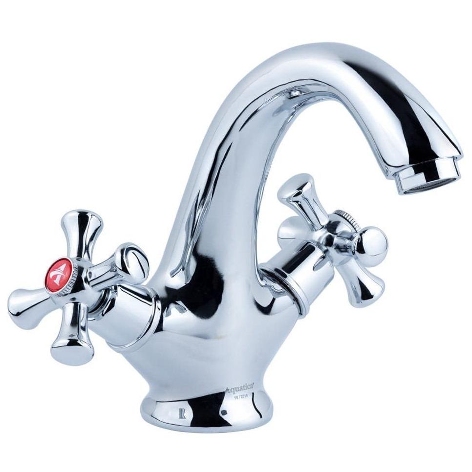 Змішувач для умивальника AQUATICA PL-2A155C 9777000 двовентильний Хром (222639) Змішувач для умивальника AQUATICA PL-2A155C 9777000 двовентильний Хром (222639)