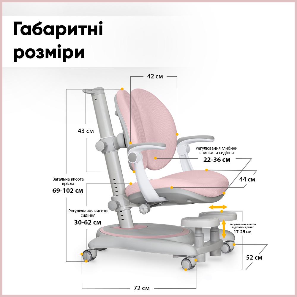 Кресло детское Mealux Ortoback Duo Plus Розовый (Y-510 KP Plus) - фото 9