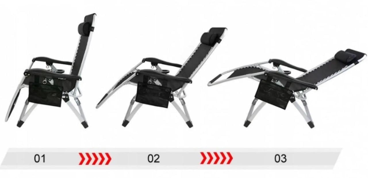 Шезлонг кресло садовый пляжный с карманом и подстаканником усиленное до 150 кг Черный - фото 3 Шезлонг кресло садовый пляжный с карманом и подстаканником усиленное до 150 кг Черный - фото 3