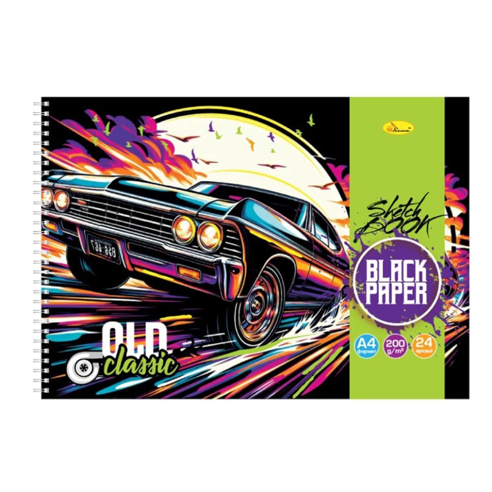 Скетчбук Апельсин Black Flowers rainbow А4 24 арк. Чорний (TD-160-D-578)